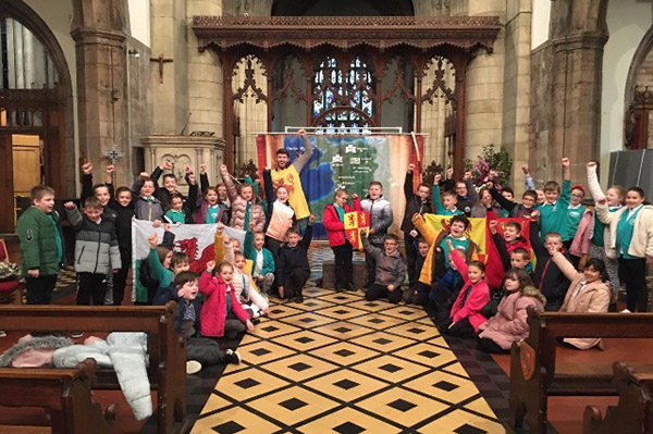 School children enjoying Cathedral event